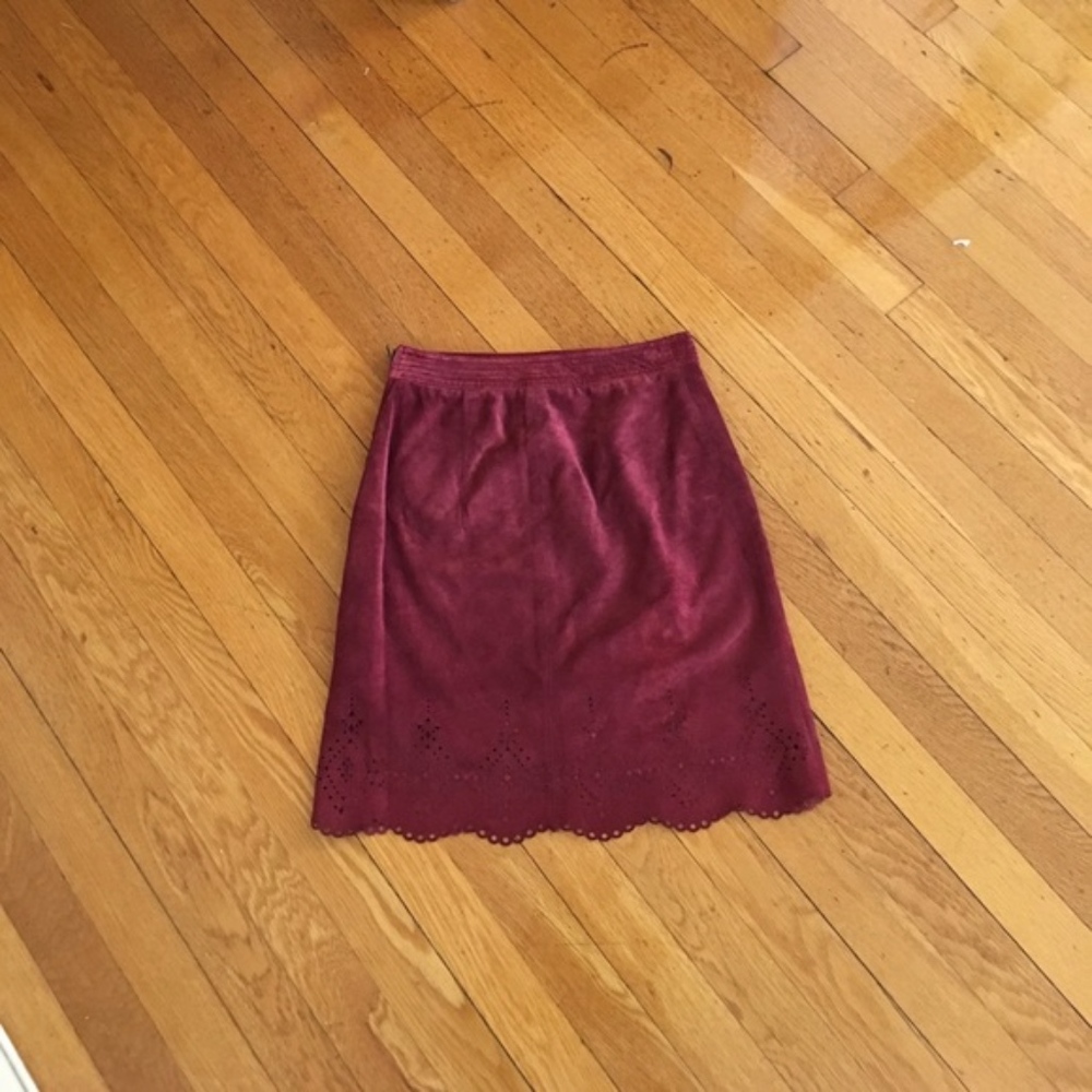 Anthropologie Maeve Napa Lazer-cut Suede Skirt - Picture 4 of 7